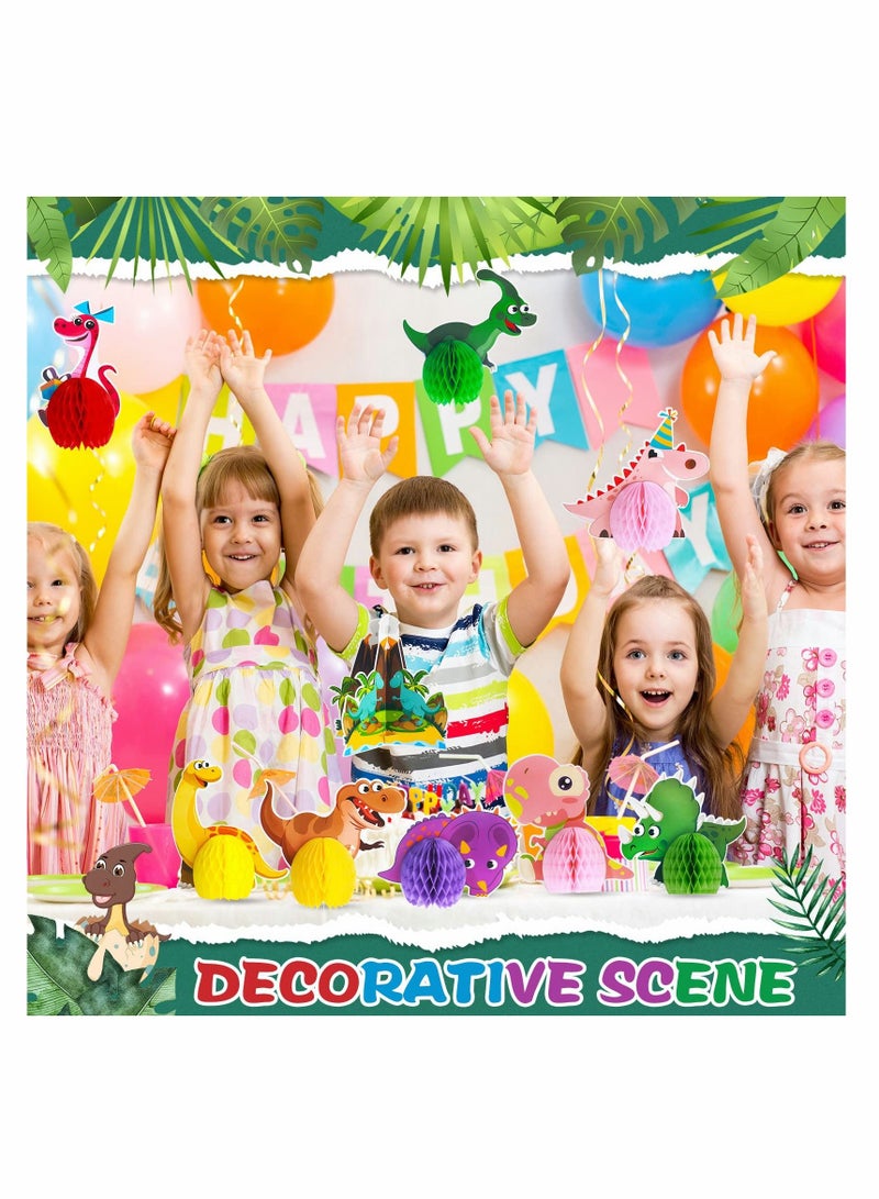 Centerpieces, KASTWAVE Dinosaur Party Honeycomb Table 3D Center Piece Topper Birthday Supplies Theme Baby Decorations Boy (9 Pcs)