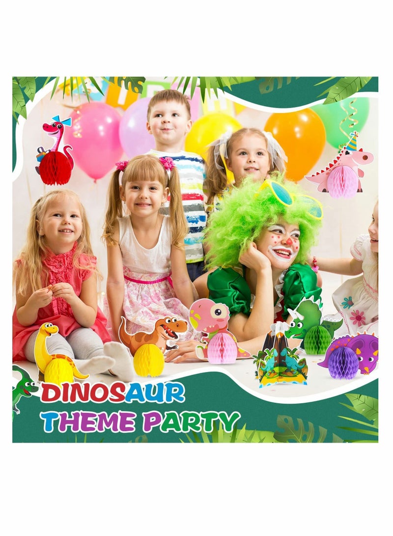 Centerpieces, KASTWAVE Dinosaur Party Honeycomb Table 3D Center Piece Topper Birthday Supplies Theme Baby Decorations Boy (9 Pcs)