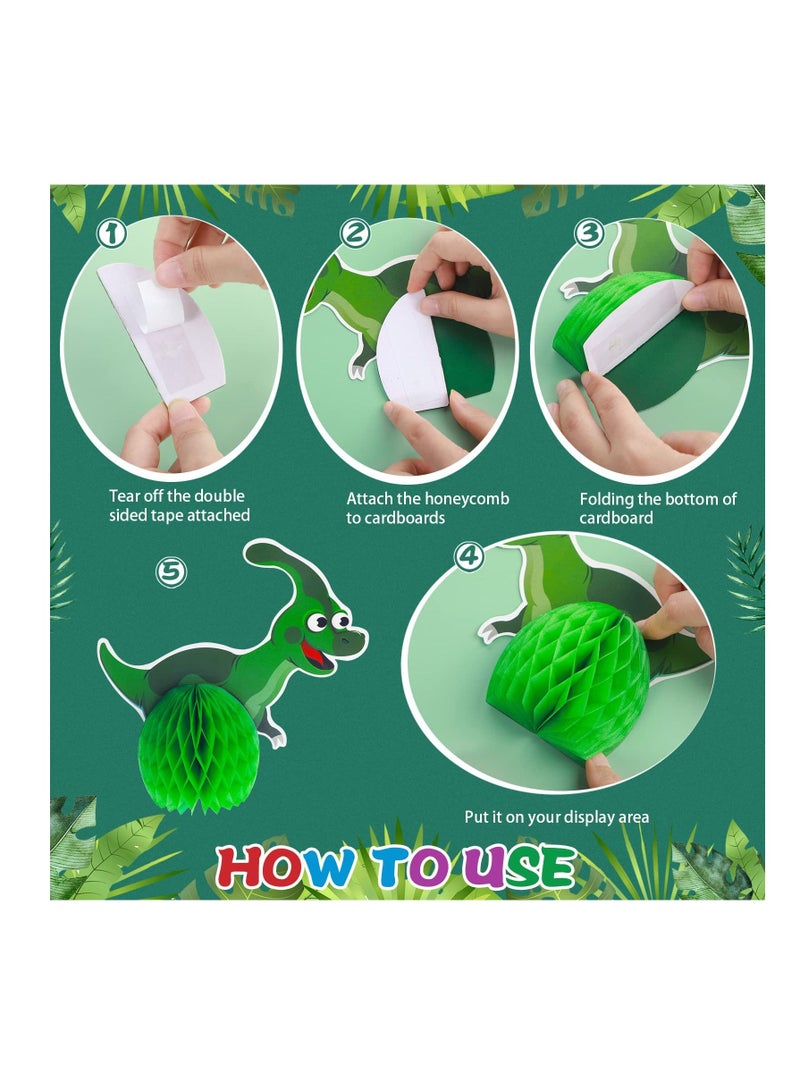 Centerpieces, KASTWAVE Dinosaur Party Honeycomb Table 3D Center Piece Topper Birthday Supplies Theme Baby Decorations Boy (9 Pcs)