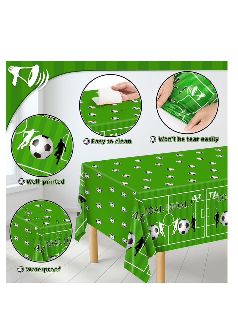 3 Pack Soccer Party Tablecloths, Soccer Printed Disposable Plastic Tablecloths,Suitable for Soccer Event, Game Day, Soccer Theme Party Supplies