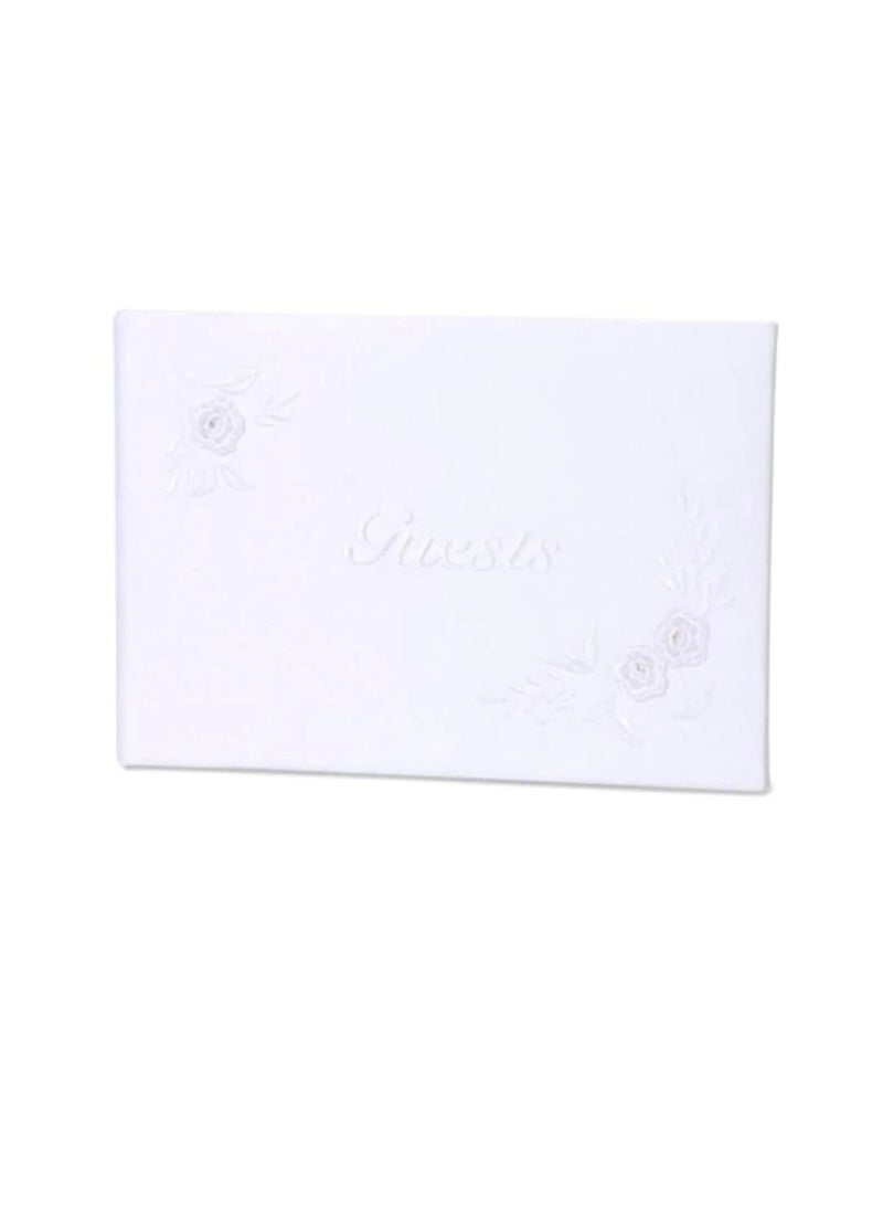 Guest Book Embroidered White