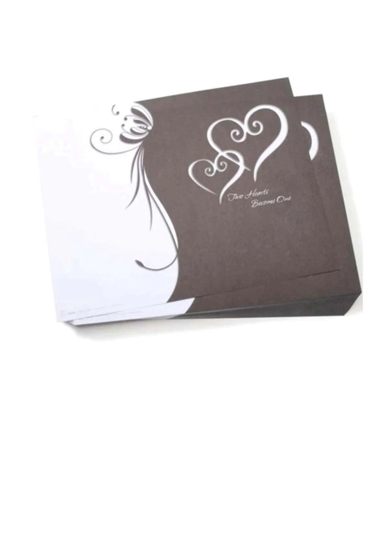 Black & White Double Heart Wedding Program Kit