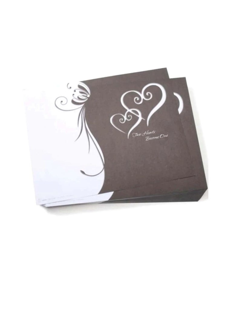 Black & White Double Heart Wedding Program Kit