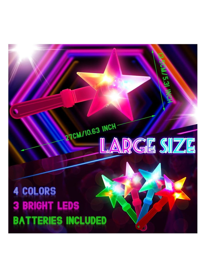 LED Star Hand Clapper, 20 Pcs 10.6 Inch Light up Shape Clappers Noise Makers, Suitable for Sporting Events, Birthday, Carnival, Concerts, Game, Graduation(Random Color)