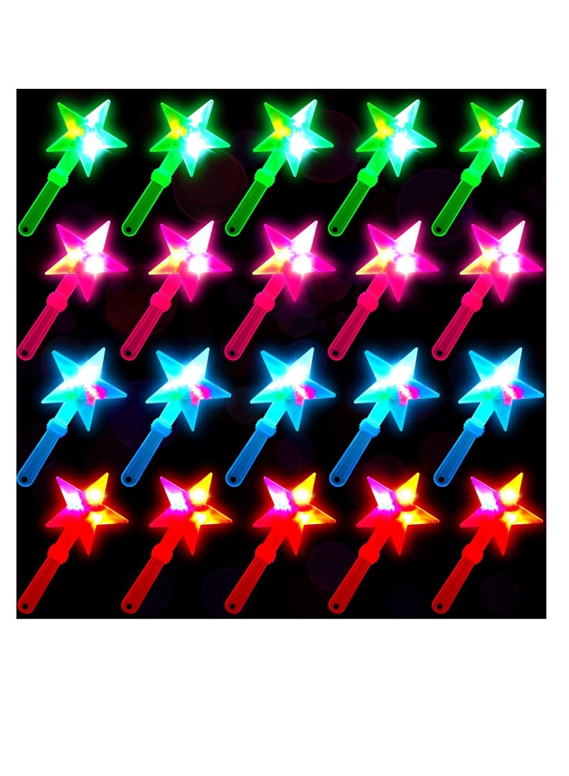 LED Star Hand Clapper, 20 Pcs 10.6 Inch Light up Shape Clappers Noise Makers, Suitable for Sporting Events, Birthday, Carnival, Concerts, Game, Graduation(Random Color)