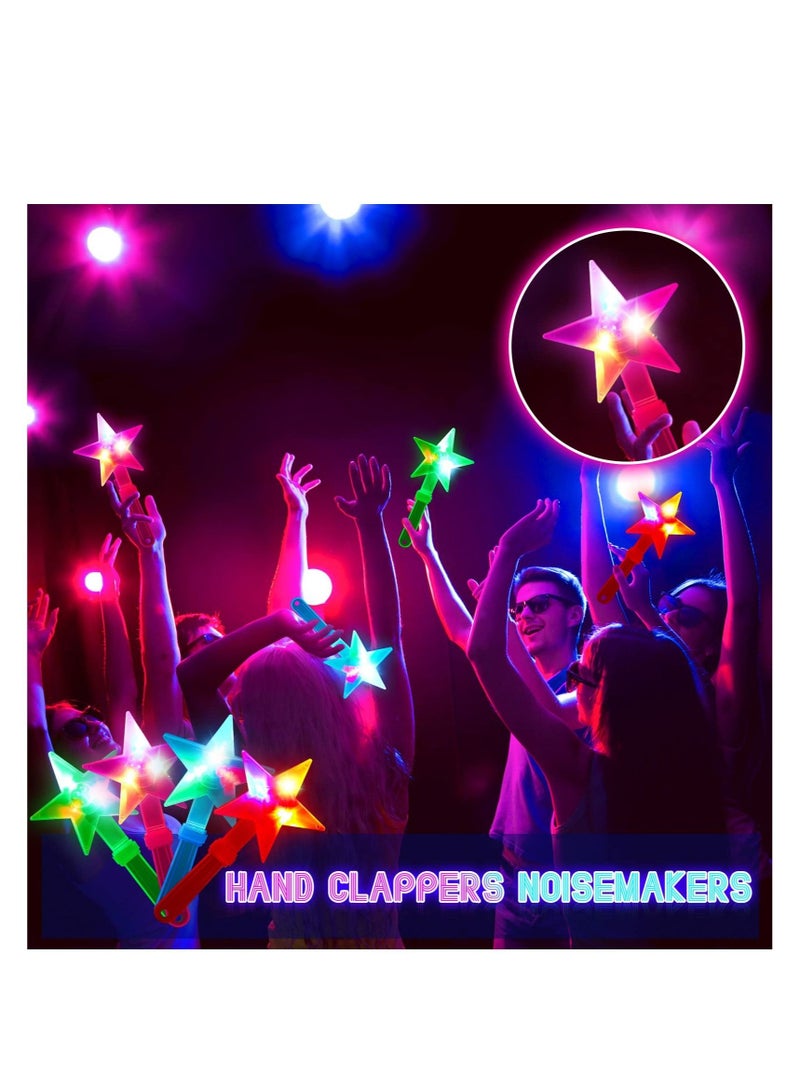 LED Star Hand Clapper, 20 Pcs 10.6 Inch Light up Shape Clappers Noise Makers, Suitable for Sporting Events, Birthday, Carnival, Concerts, Game, Graduation(Random Color)