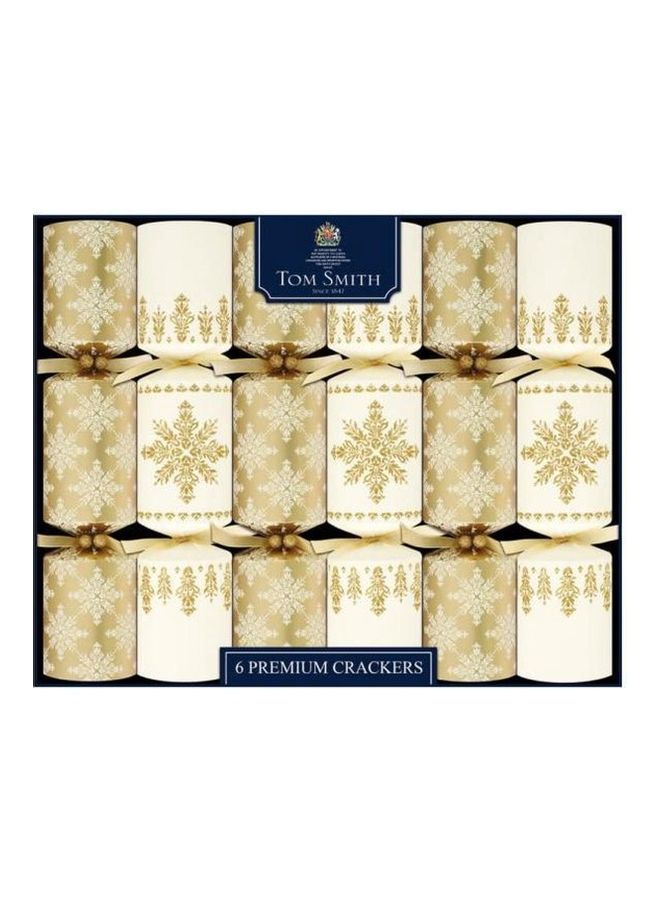 Pack Of 6 Wide Barrel Foil And Gold Flitter Crackers 14inch