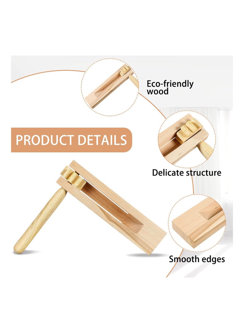 KASTWAVE 4 Pcs Wooden Ratchet Noise Maker Traditional Mexican Rattle Instrument Toy for Birthday Present, Party Favor, Sports Events