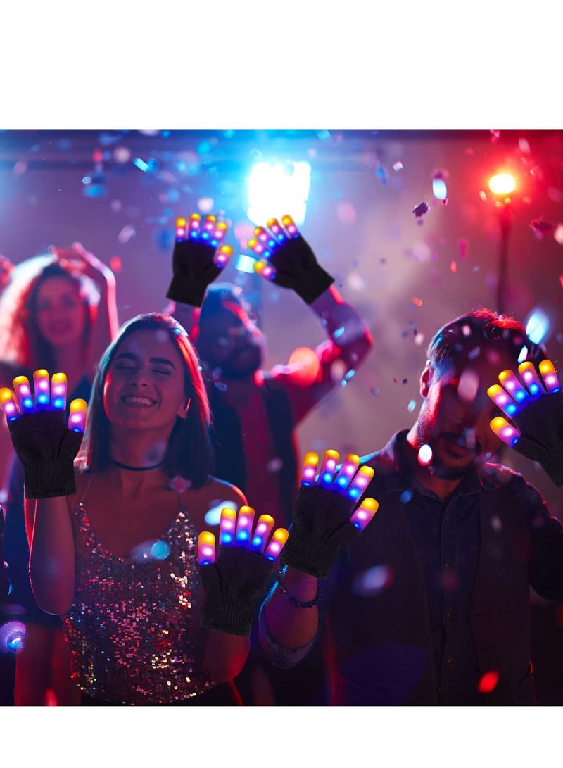 Led Gloves Shoelaces Set 2 in 1 Finger Flashing with 6 Modes Light Up Toys LED for Kids Cool Indoor Play Outdoor