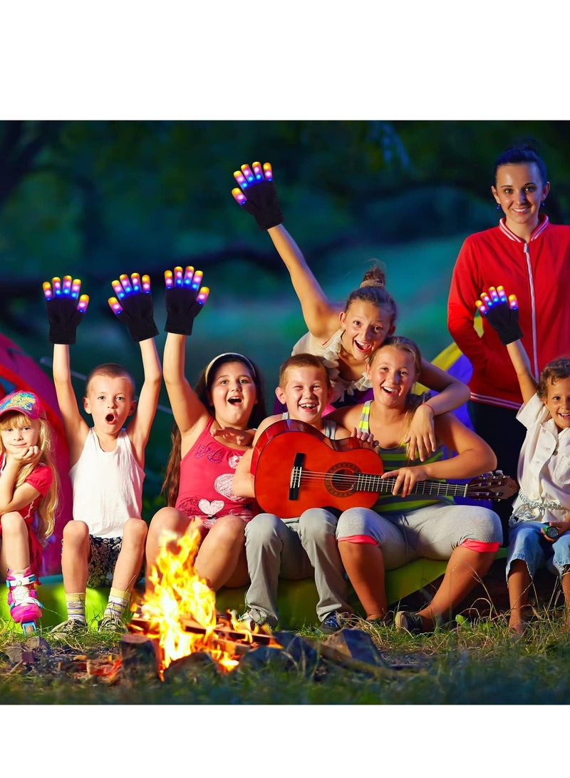 Led Gloves Shoelaces Set 2 in 1 Finger Flashing with 6 Modes Light Up Toys LED for Kids Cool Indoor Play Outdoor