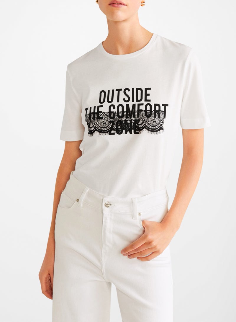 Slogan Printed T-Shirt White