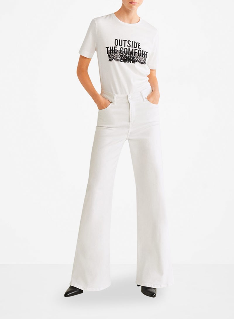 Slogan Printed T-Shirt White