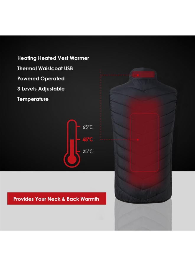 USB Powered Heating Heated Vest Black