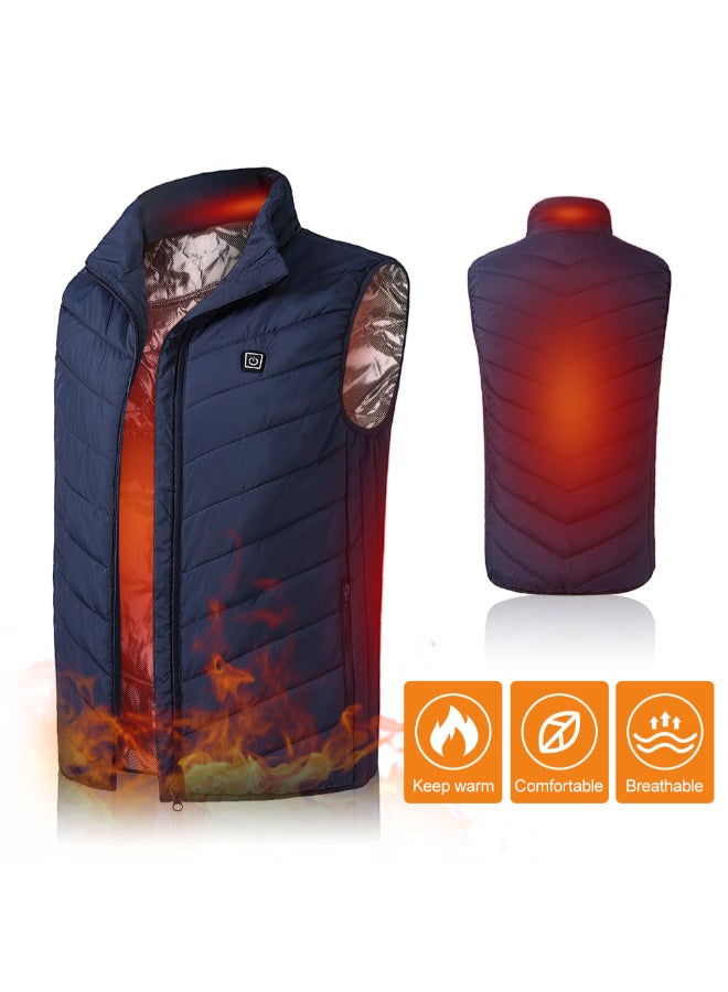 Electric Heated Thermal Vest With Pocket Blue