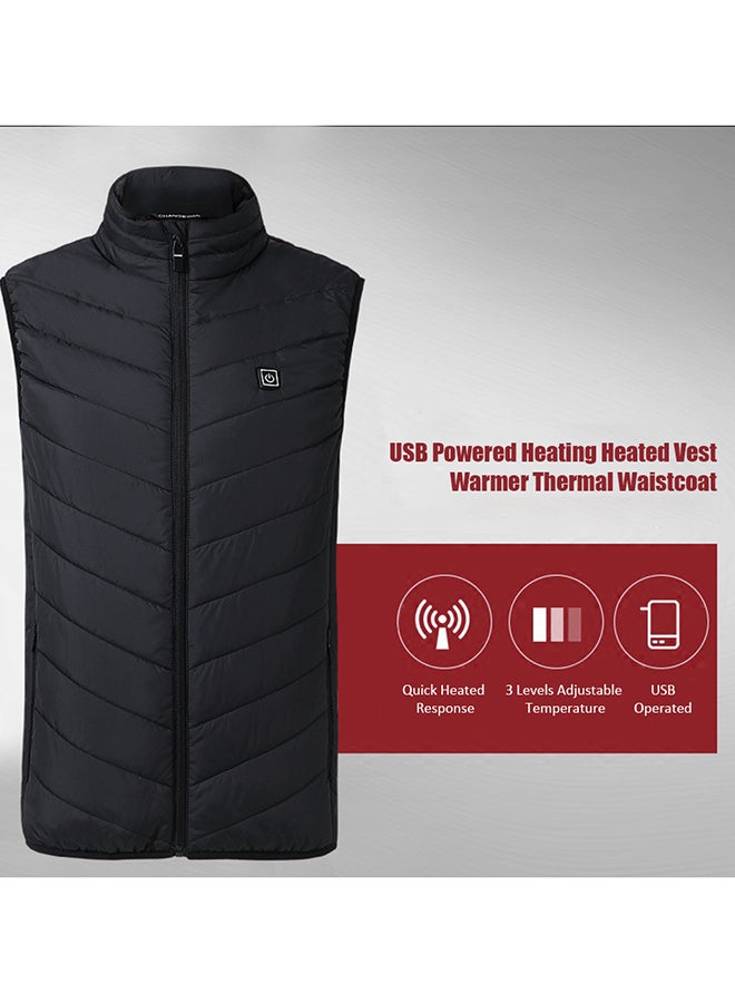 USB Powered Heated Thermal Waistcoat Black