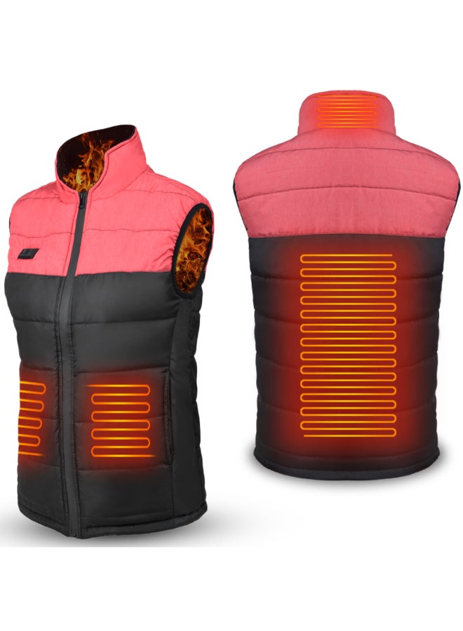 USB Charge Outdoor Heating Vest Pink/Black