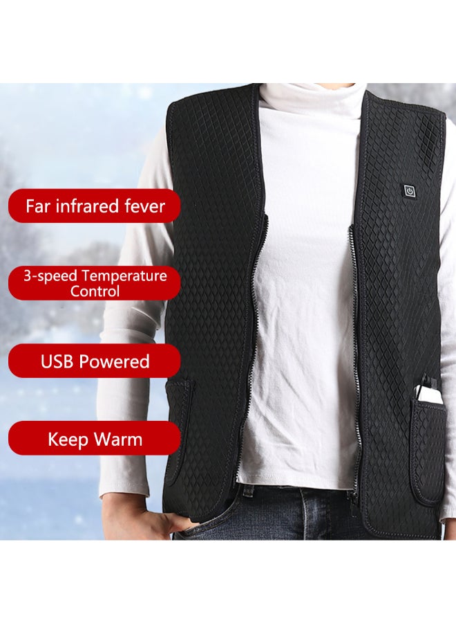 USB Charge Outdoor Heating Vest Black