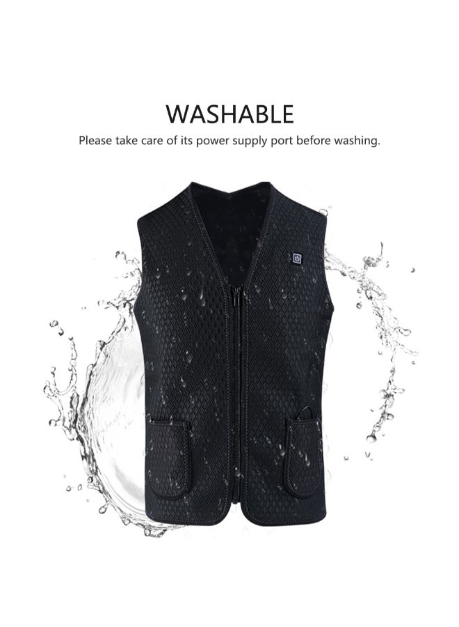 USB Charge Outdoor Heating Vest Black