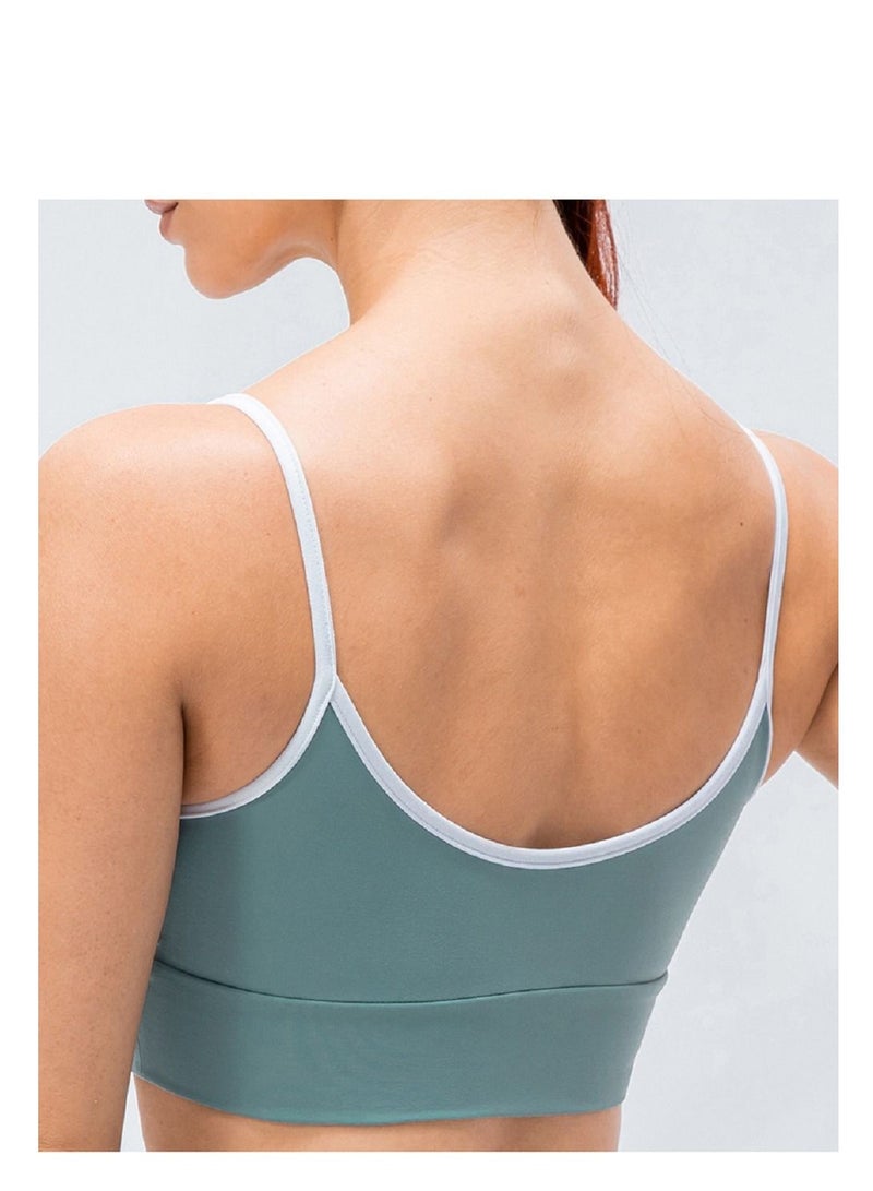 New  nylon shock gathering running bra yoga vest