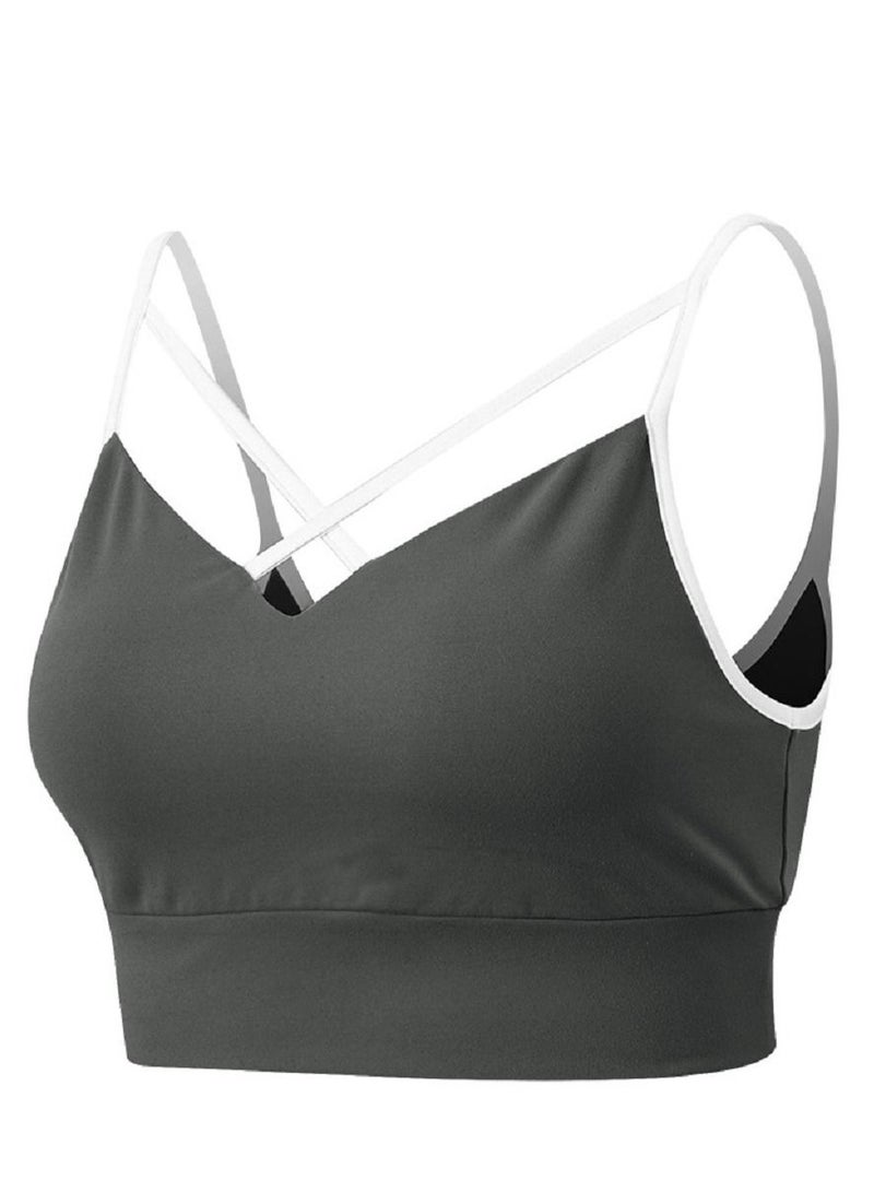 New  nylon shock gathering running bra yoga vest