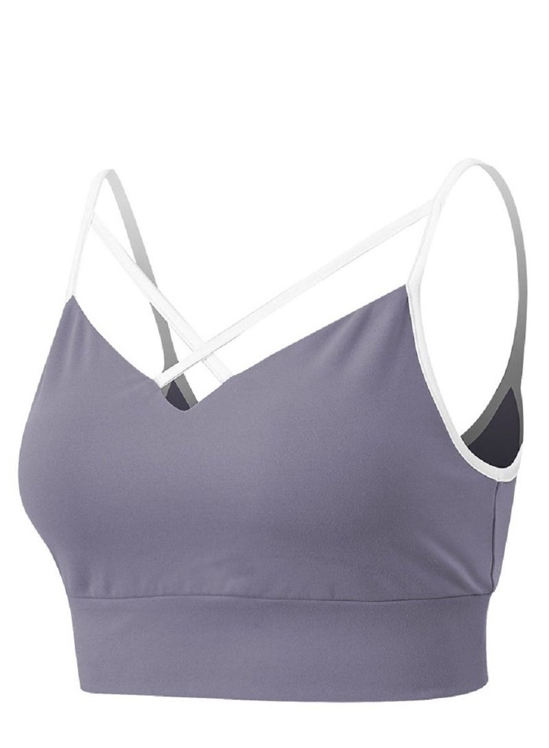 New  nylon shock gathering running bra yoga vest