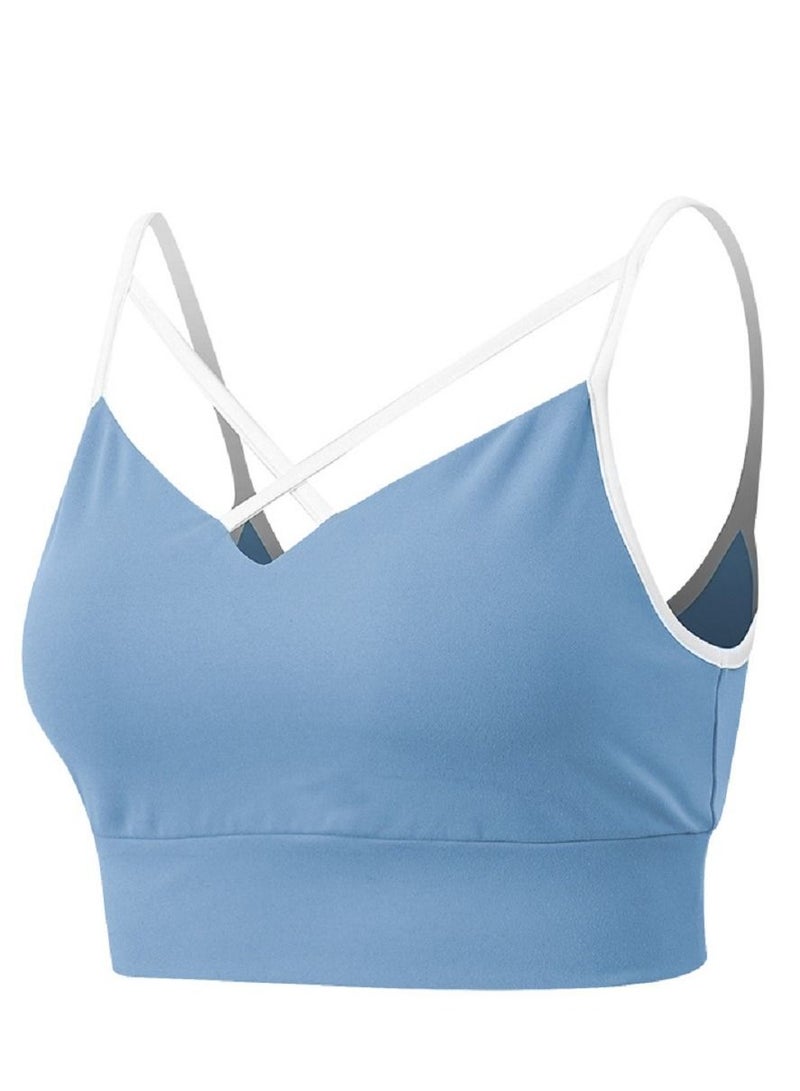 New  nylon shock gathering running bra yoga vest