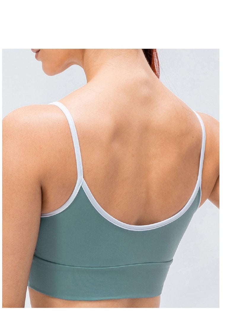 New  nylon shock gathering running bra yoga vest