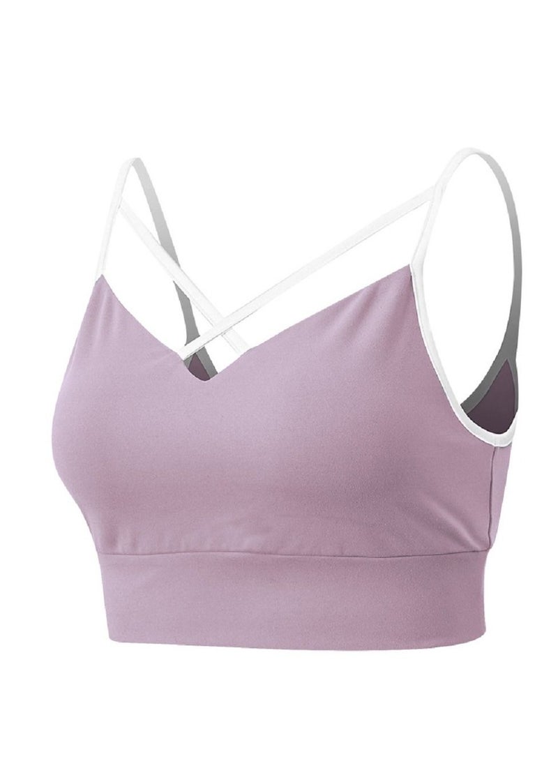 New  nylon shock gathering running bra yoga vest