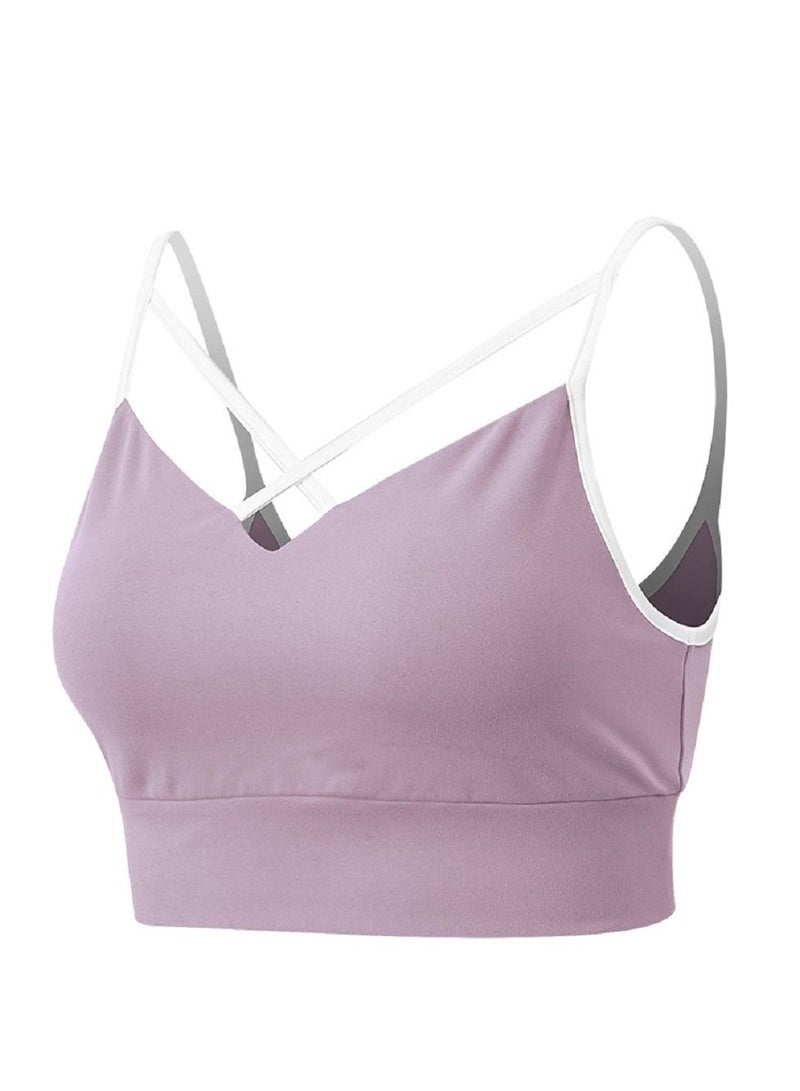 New  nylon shock gathering running bra yoga vest