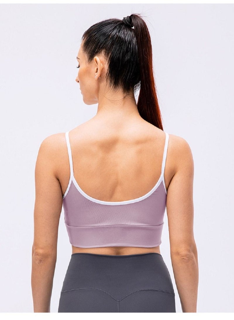 New  nylon shock gathering running bra yoga vest