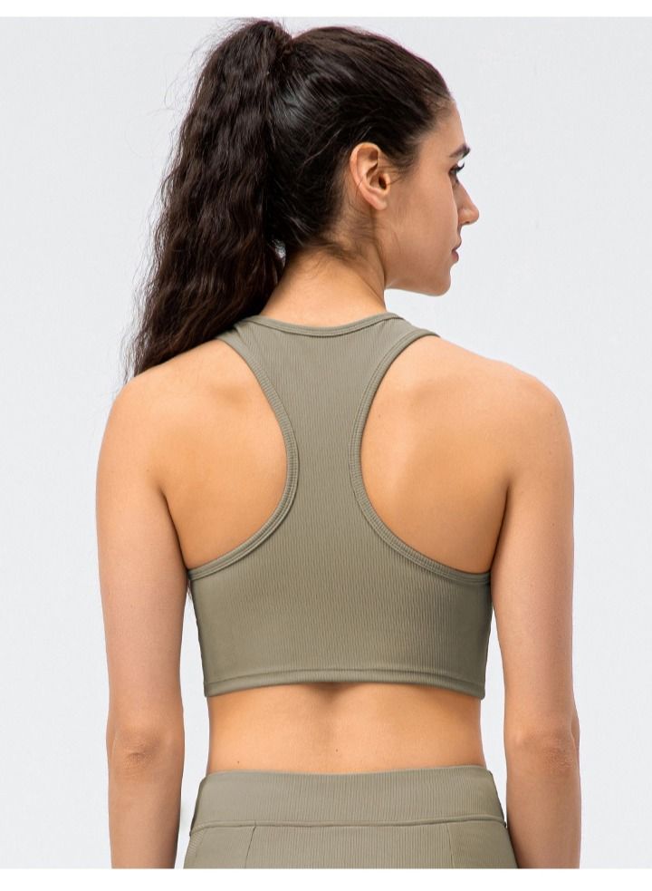 New  nylon shock gathering running bra yoga vest