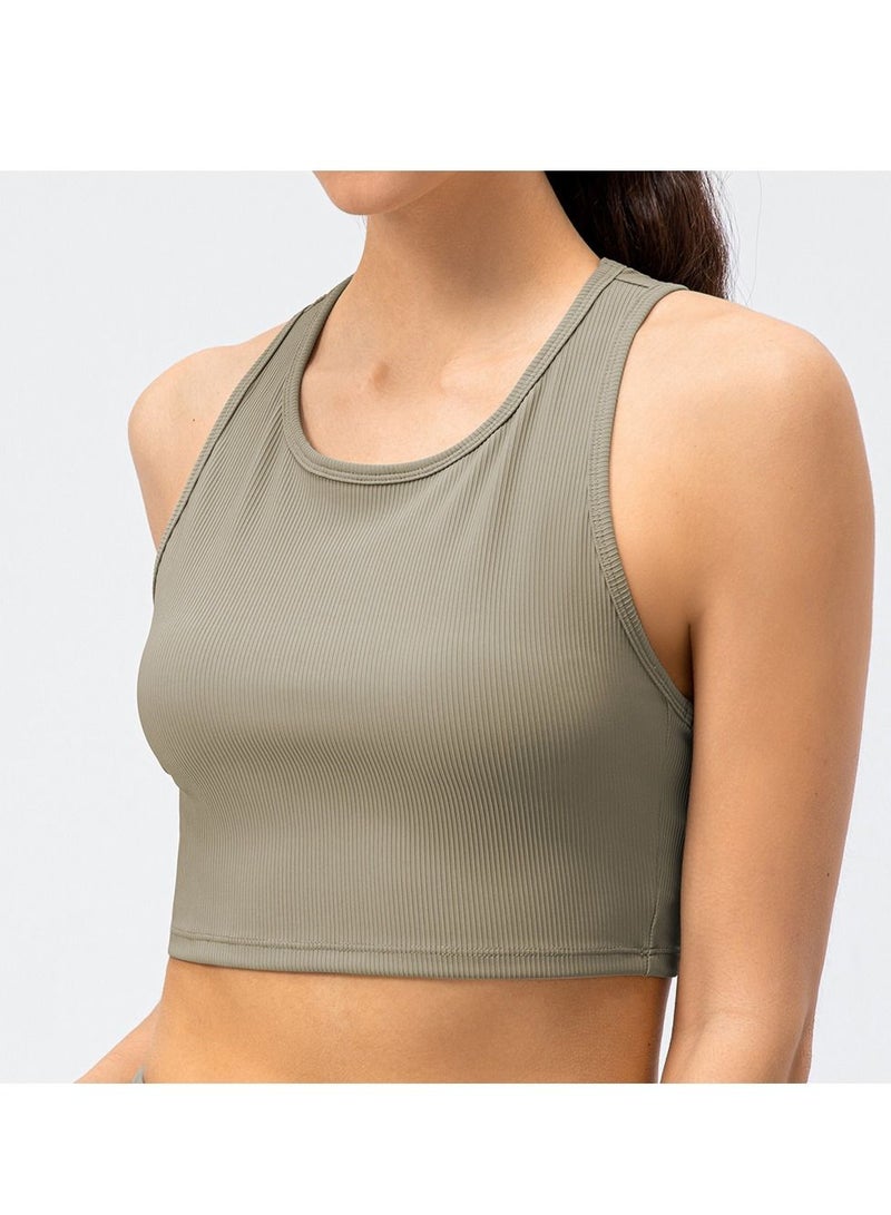 New  nylon shock gathering running bra yoga vest