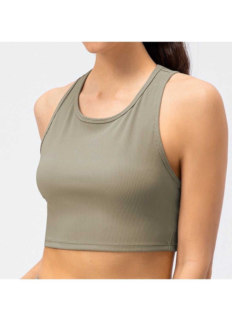 New  nylon shock gathering running bra yoga vest