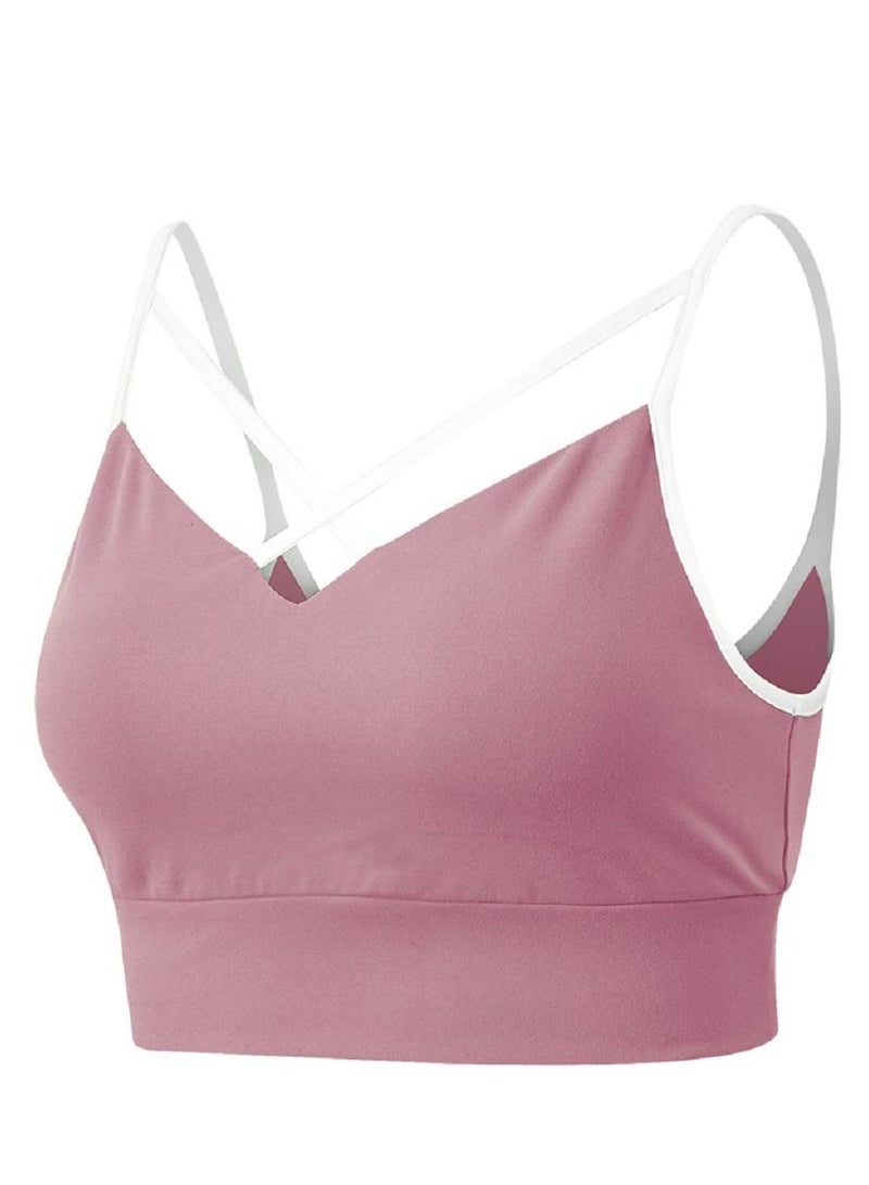 New  nylon shock gathering running bra yoga vest