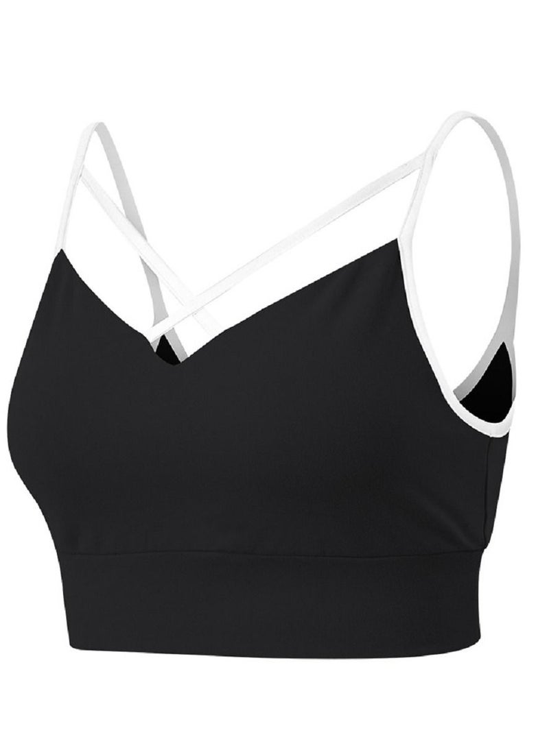 New  nylon shock gathering running bra yoga vest