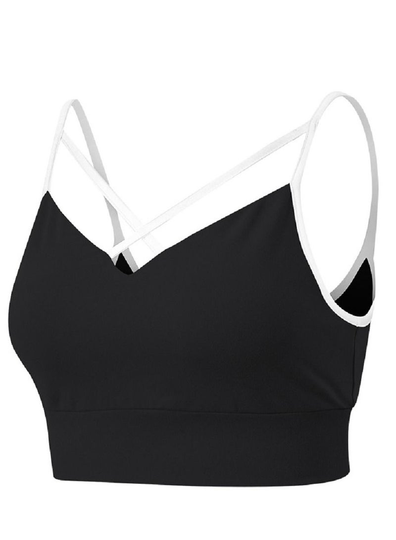 New  nylon shock gathering running bra yoga vest