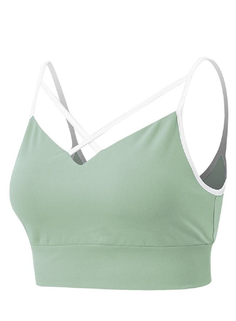 New  nylon shock gathering running bra yoga vest