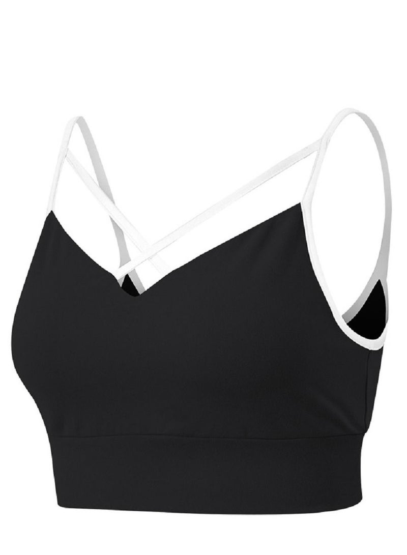 New  nylon shock gathering running bra yoga vest