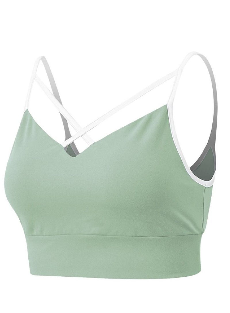 New  nylon shock gathering running bra yoga vest