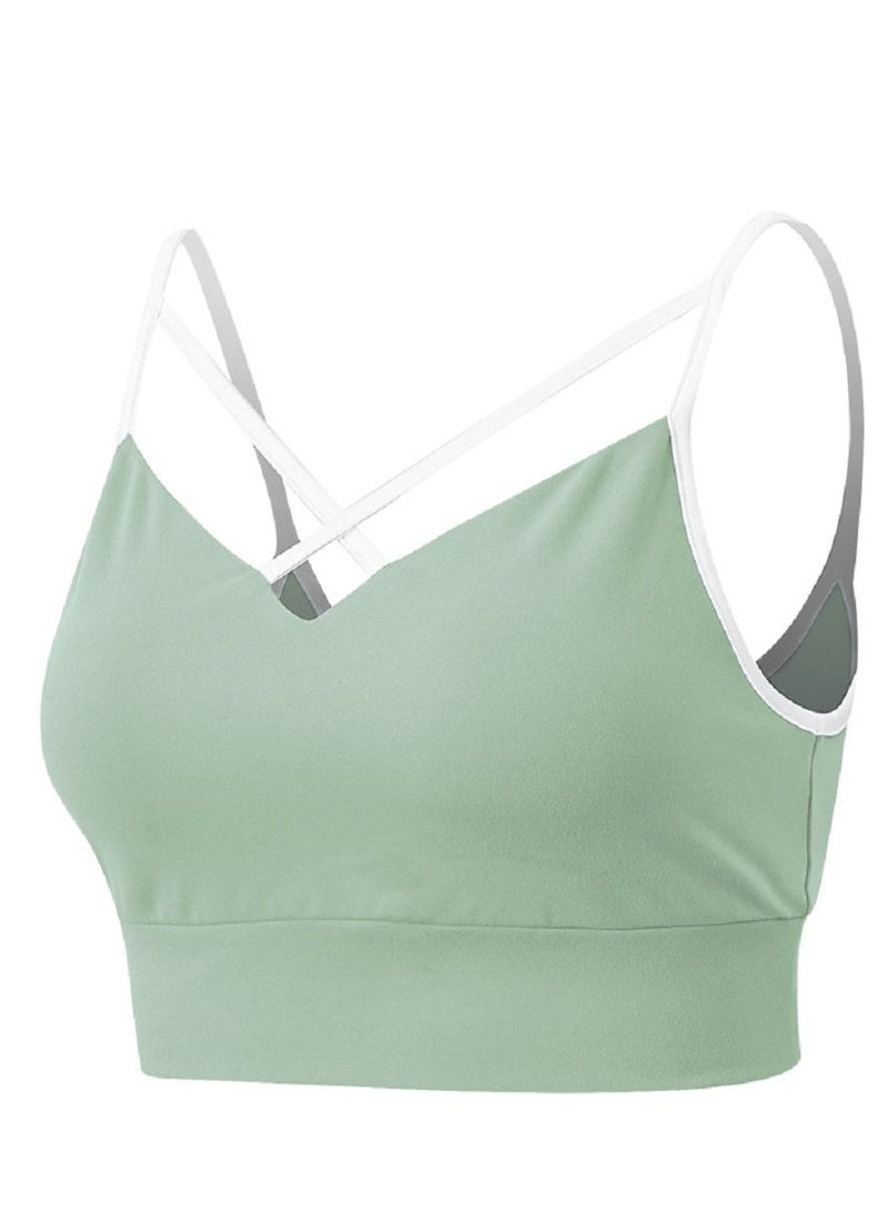 New  nylon shock gathering running bra yoga vest