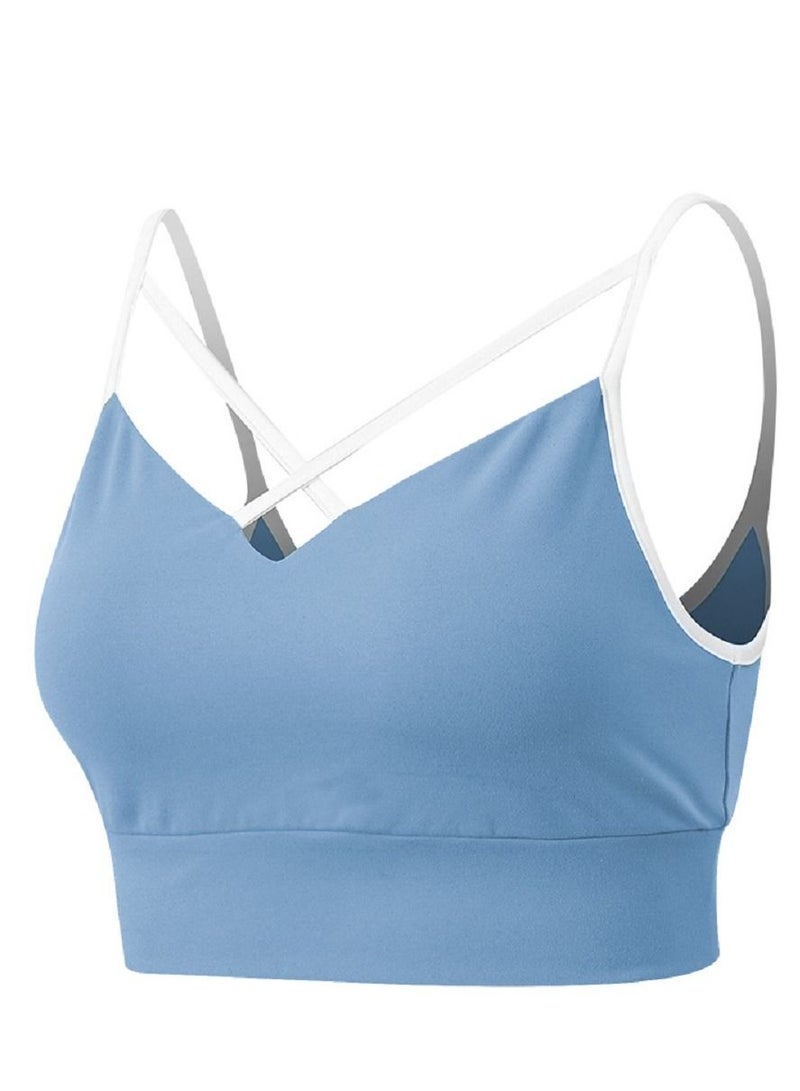 New  nylon shock gathering running bra yoga vest