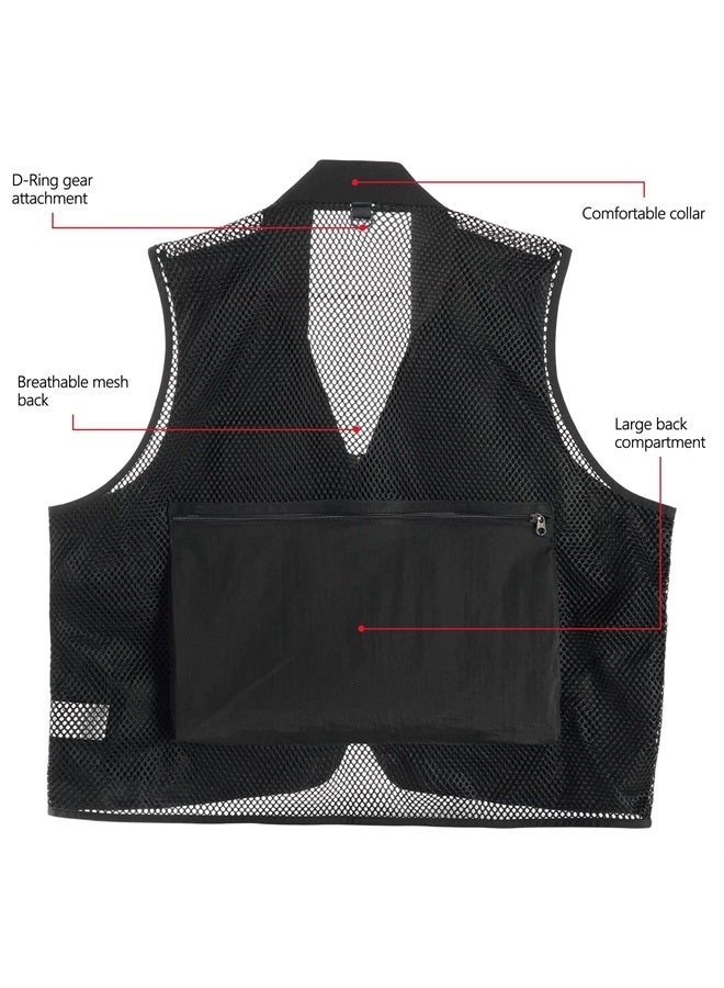 Versatile Men's Women's Fishing Photography Vest with Mesh Back 6 Sizes