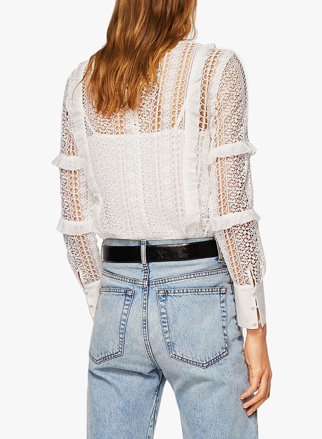 Classic Style Papaya Blouse White