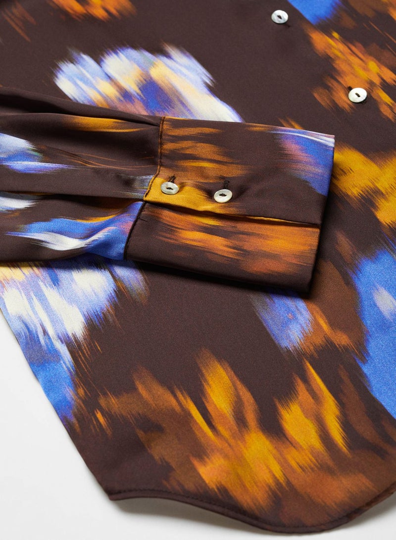 Long Down Print Shirt