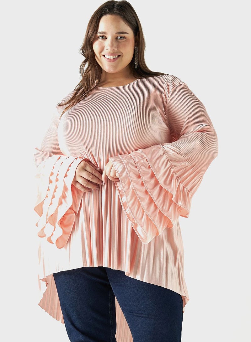 Ruffle Sleeve Tiered Top