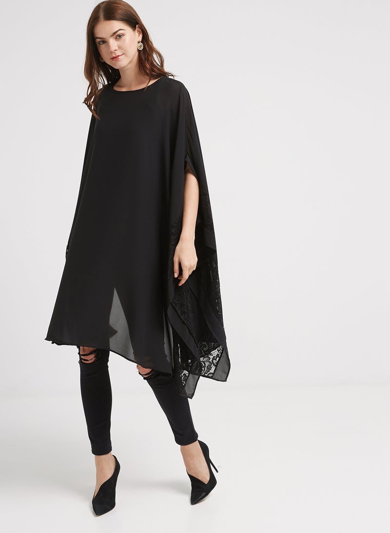 Short Sleeve Plain Pochos Black