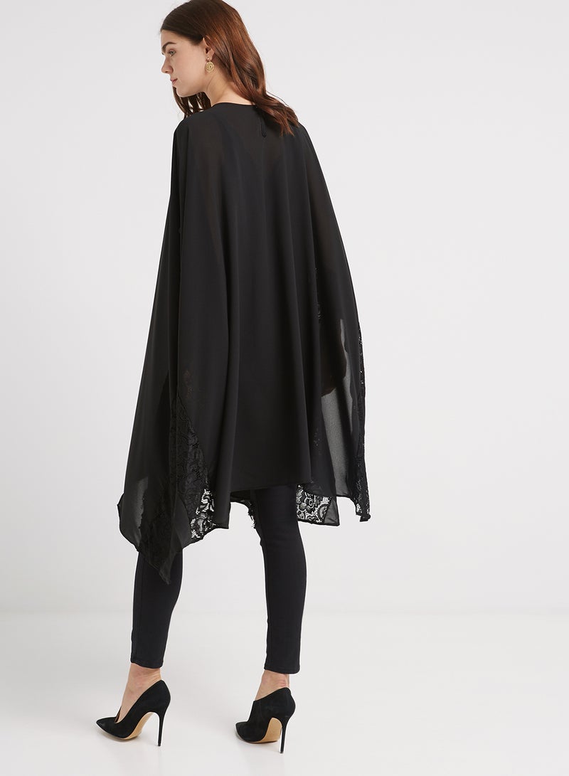 Short Sleeve Plain Pochos Black