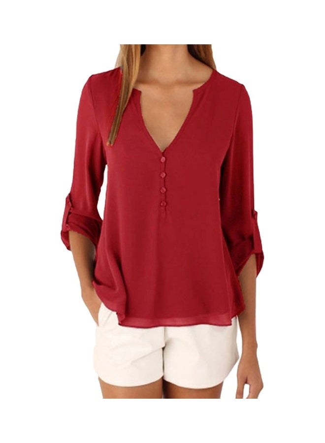 Long Sleeves Tunic Burgundy