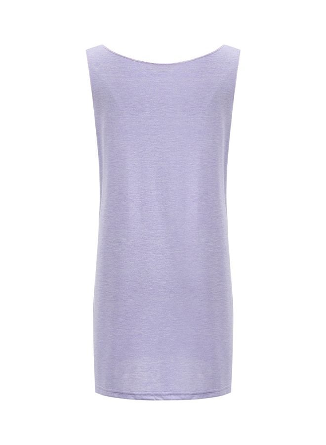 Scoop Neck Solid Tank Top Purple