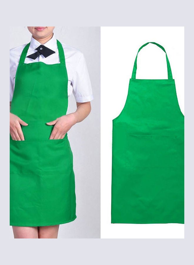 Solid Colour Back Self-Tie Kitchen Restaurant Cooking Bib Apron with Pocket Orange
